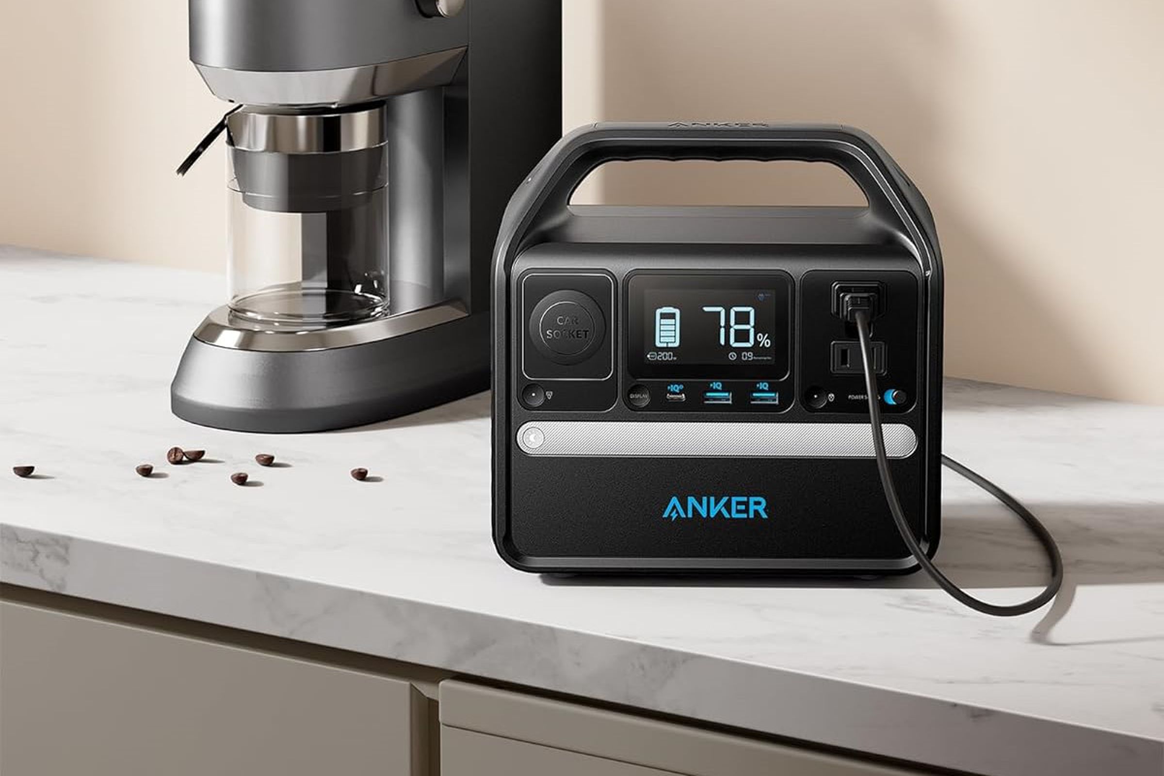 Anker 521 portable power station sitting on counter