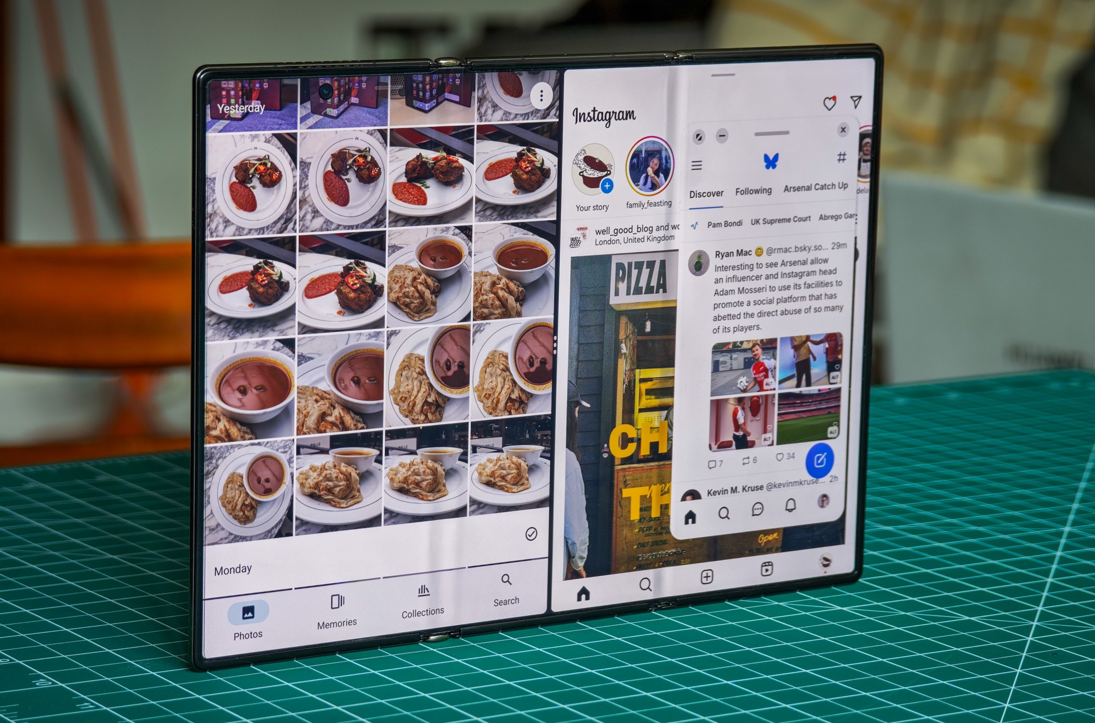 This is the only way to display three apps at once, with one in a floating window.