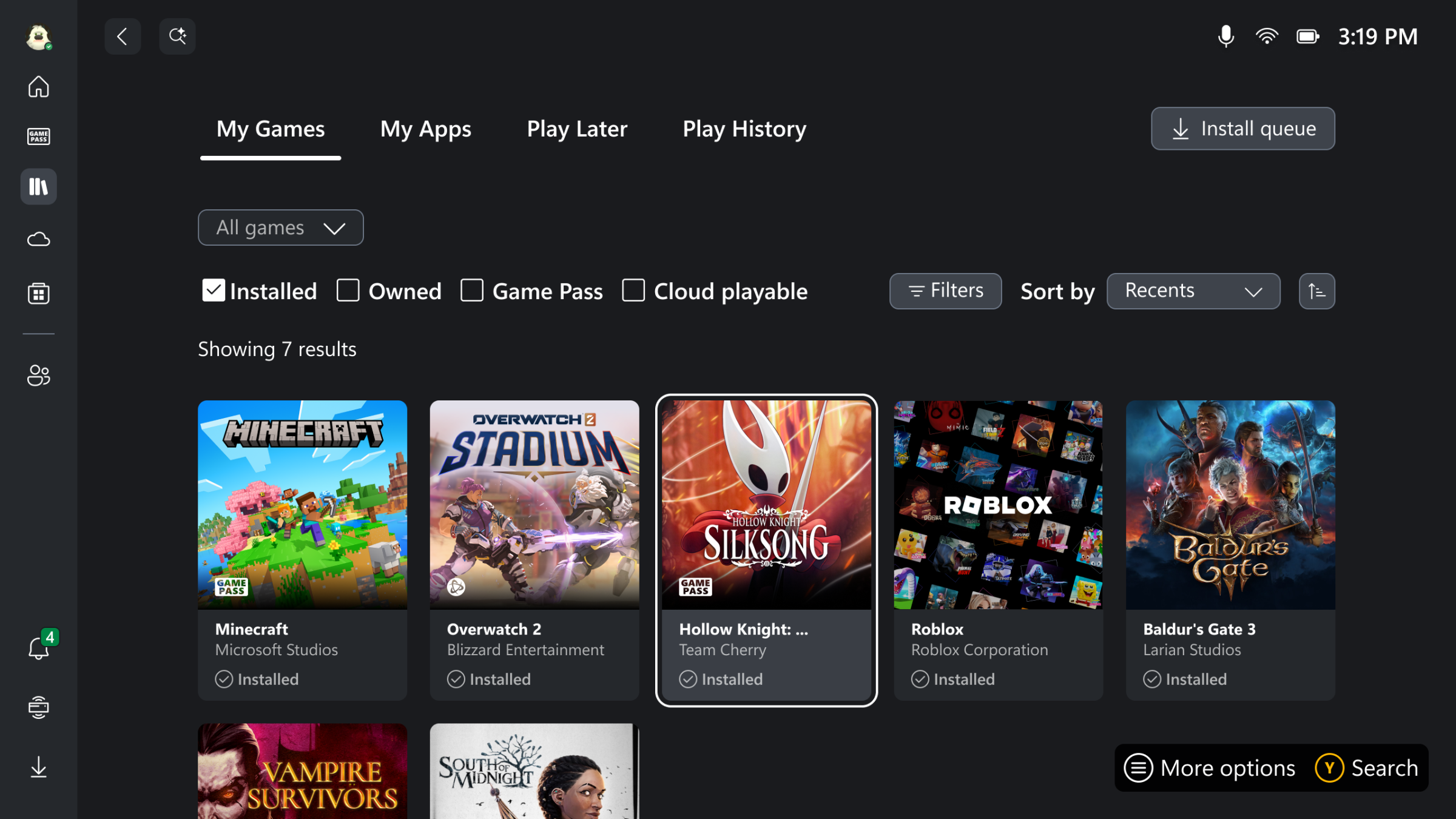 The new library includes access to PC games from Steam and others.