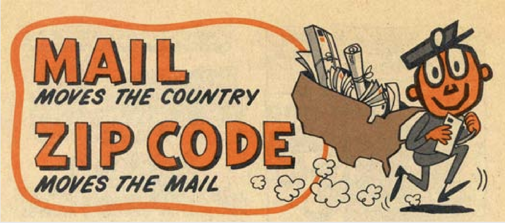 The “Mr. Zip” character helped the USPS promote the ZIP code (1968).