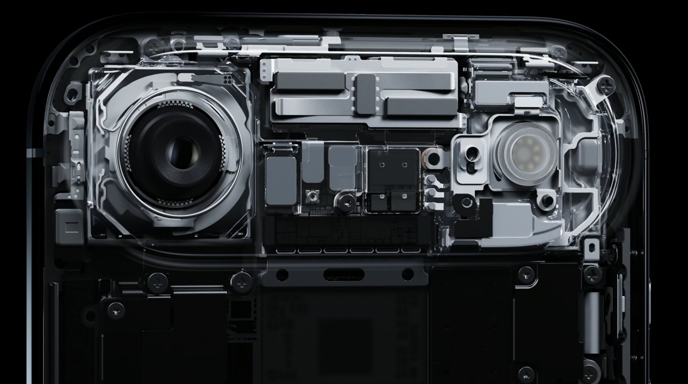 An “x-ray” of the insides of the iPhone Air.