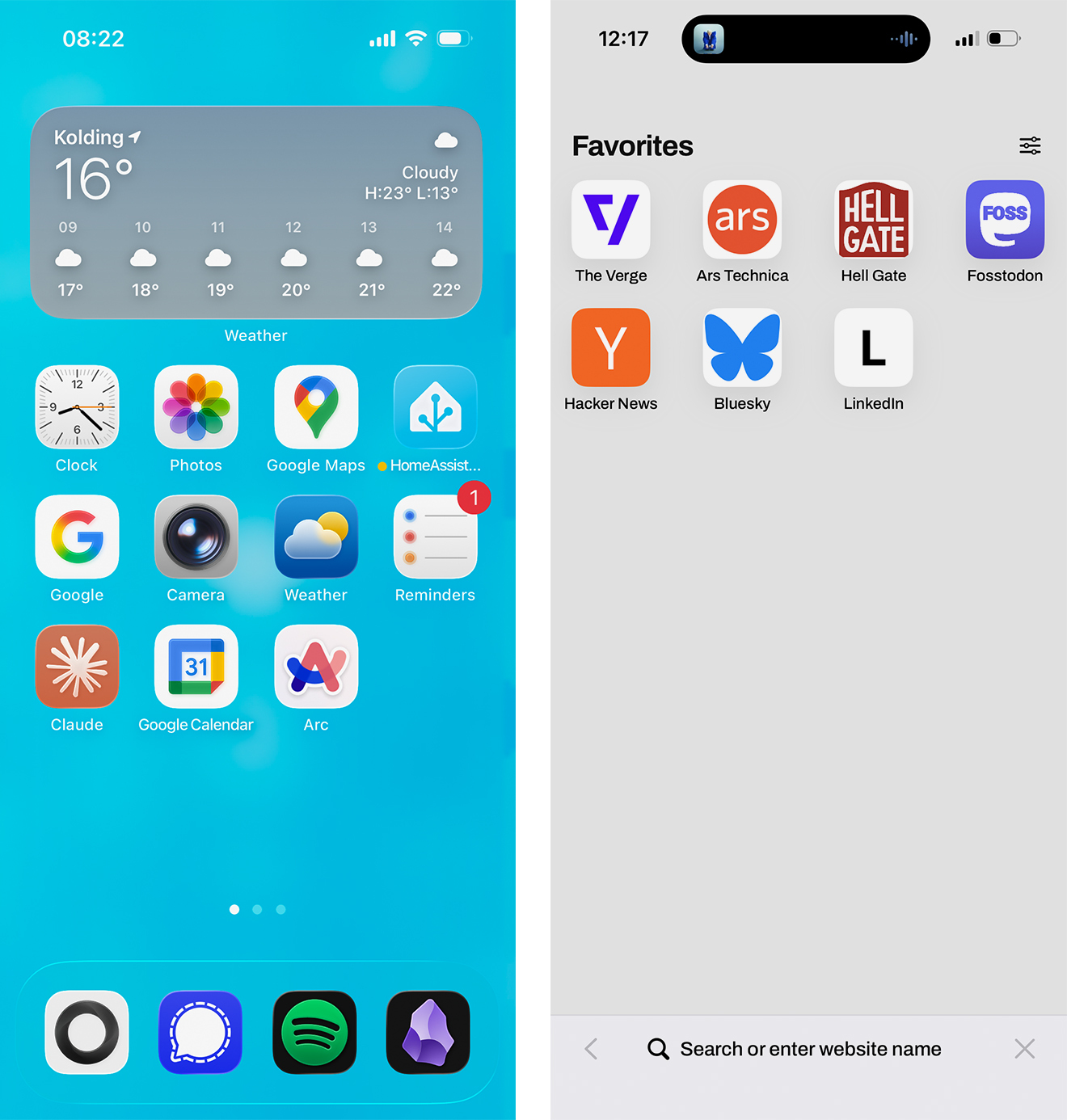 A screenshot of Paulus Schoutsen’s iOS homescreen.