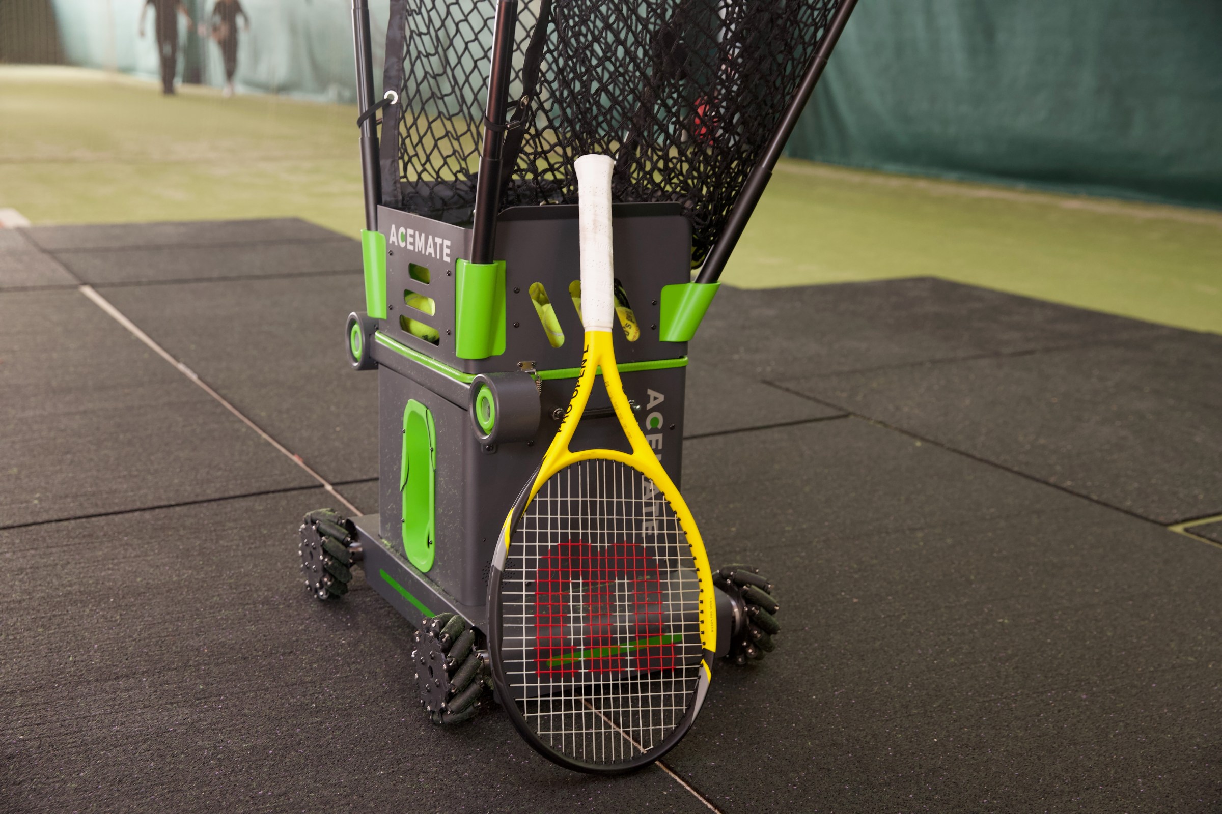 The Acemate Tennis Robot, viewed from the side.