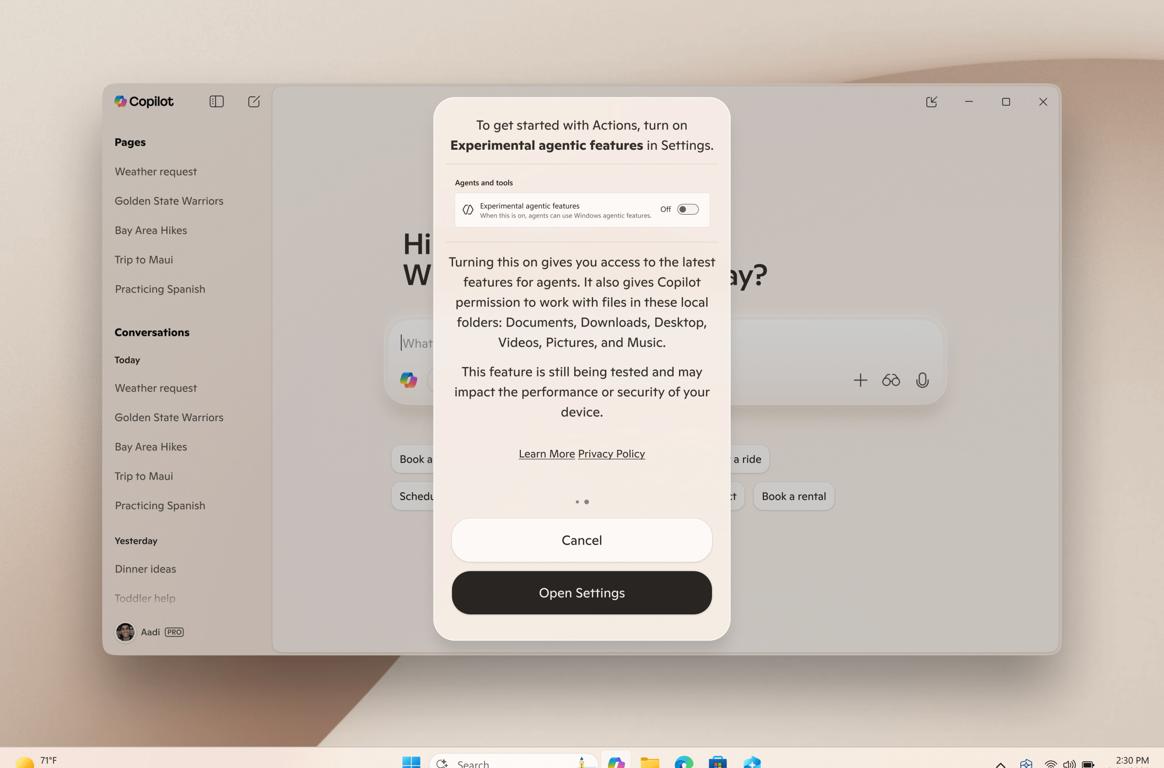 The new Copilot Actions experience will let AI control your PC.